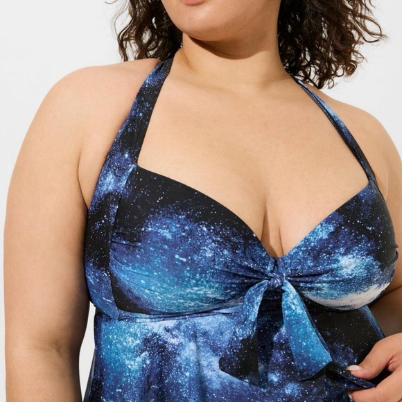 Torrid Bright Galaxy Wireless Babydoll Tankini Top & Bottoms Swimsuit SET 1X 2X - Picture 5 of 16
